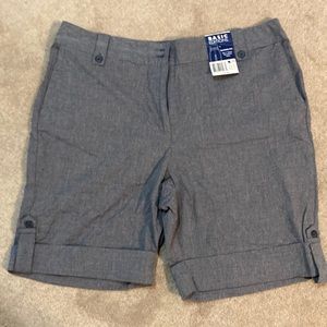 Basic Editions blue, classic dress shorts. 18w. Stretchy waist band in the back.